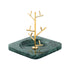 Elegant Green Marble and Brass Jewellery Stand